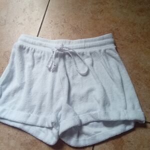 Love White Terry Cloth Shorts